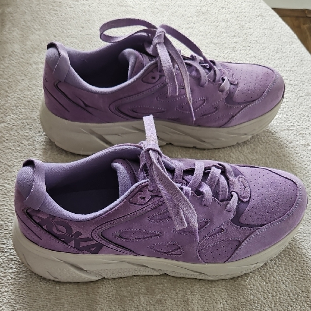 Purple Suede HOKA Athletic Sneakers